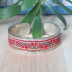 Bracelet ethnique Tibtain, tissus brod Visuddhi