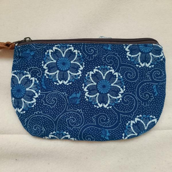 Trousse indigo motifs Fleuris