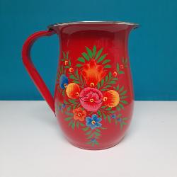 Pichet rouge inox peinte à la main 1,5l