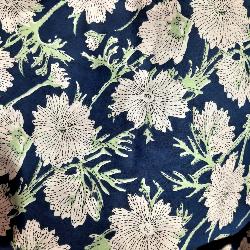 Jupe portefeuille indienne fleurie bleue