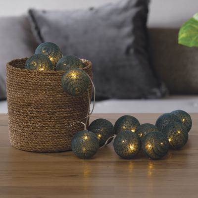 Guirlande de 20 boules lumineuses bleues Leds. Alimentation sur secteur.