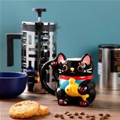 Mug grand format Maneki Neko noir