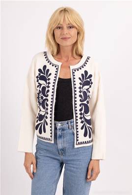 Gilet blanc motifs ethniques