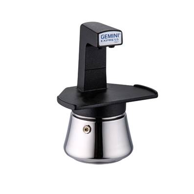 Machine expresso 2 tasses noire inox induction (sans tasses)