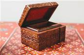 Boîte à bijoux indienne en bois 15cm x10 cm CC1421