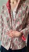 Veste indienne matelassée réversible fleurie Rose