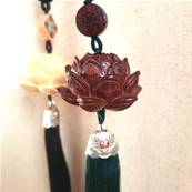 Suspensions Lotus en bois sombre