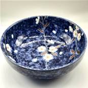 Coupelle japonaise fleur Sakura bleue 17 × 6 cm