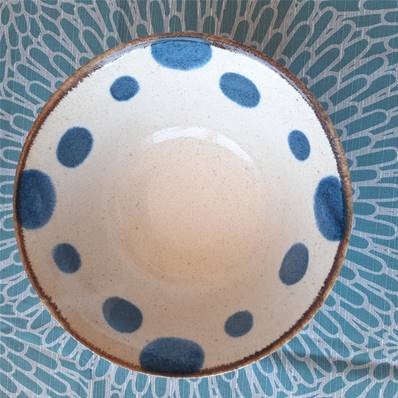 Bol japonais en grès pois bleu 18X9cm