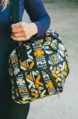 Sac de voyage en tissus wax africain Bogolan jaune