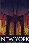 Plaque mtal 20x30 vintage New york, Brooklyn Bridge