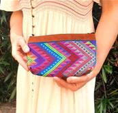 Pochette zippe  motifs gomtriques 1