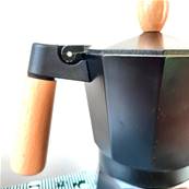 Cafetière à l'italienne 6 tasses manche bois noir