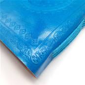 Carnet en cuir bleu 1 crochet 13X19 cm