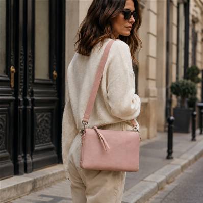 Sac moyen rabat pastel rose