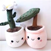Peluche plante fleurie blanche