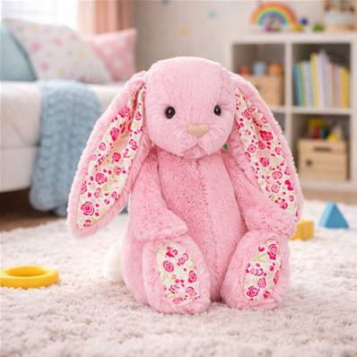 Peluche Jellycat lapin fleur rose