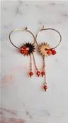 Boucles d'oreilles pampilles perles Cornaline