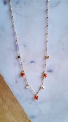 Collier 3 trios de perles en cornaline