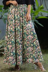 Pantalon ample en coton fleuri indien NAO