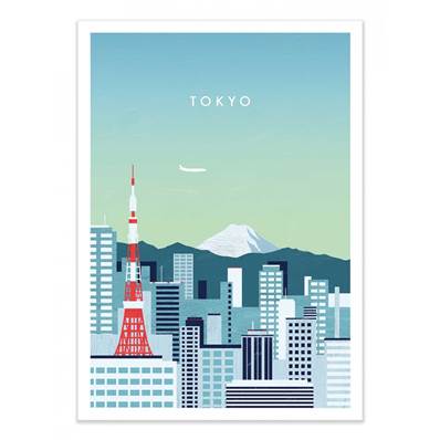 Affiche Tokyo Japon 30x40cm Katinka Reinke