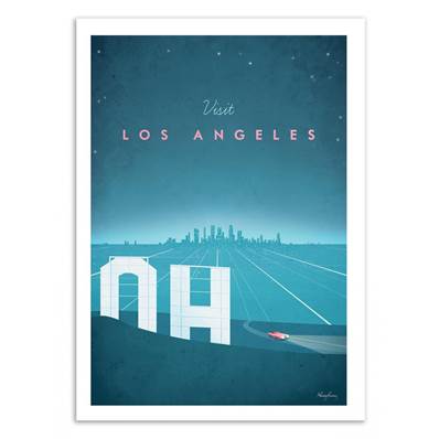 Affiche visit Los Angeles USA 50x70cm Henry Rivers