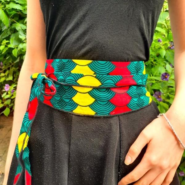 Ceinture femme, tissus africain WAX, 100% coton, 