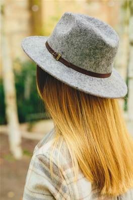 Chapeau laine feutrée d'Italie gris