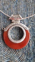 Collier touareg argent Cornaline et argent