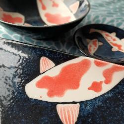 Plat sushi rectangulaire carpe Koi 29,5cm x 12,5 cm x 0,25 cm