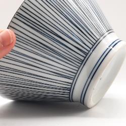 Bol ramen japonais conique à rayures bleues Ø 16 cm