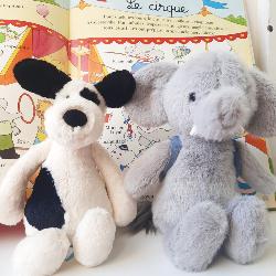 Peluche Jellycat Chien - Little Bashful Black & Cream Puppy