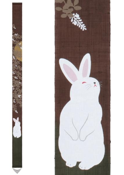 Décoration japonaise artisanale Lapin Blanc et Glycine 10×170 cm